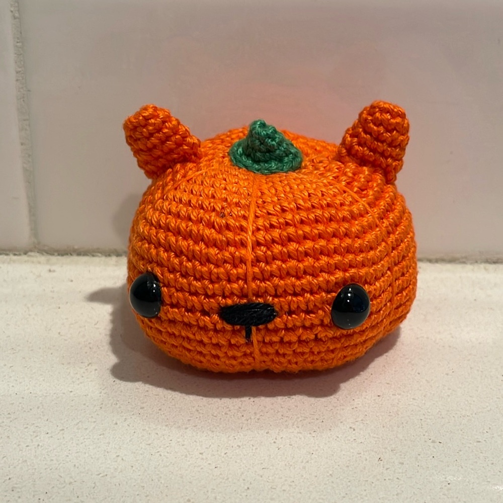 Handcrafted Pumpkitty Pumpkin Cat Kitty Halloween Seasonal Holiday Decor Fall - Picture 1 of 10